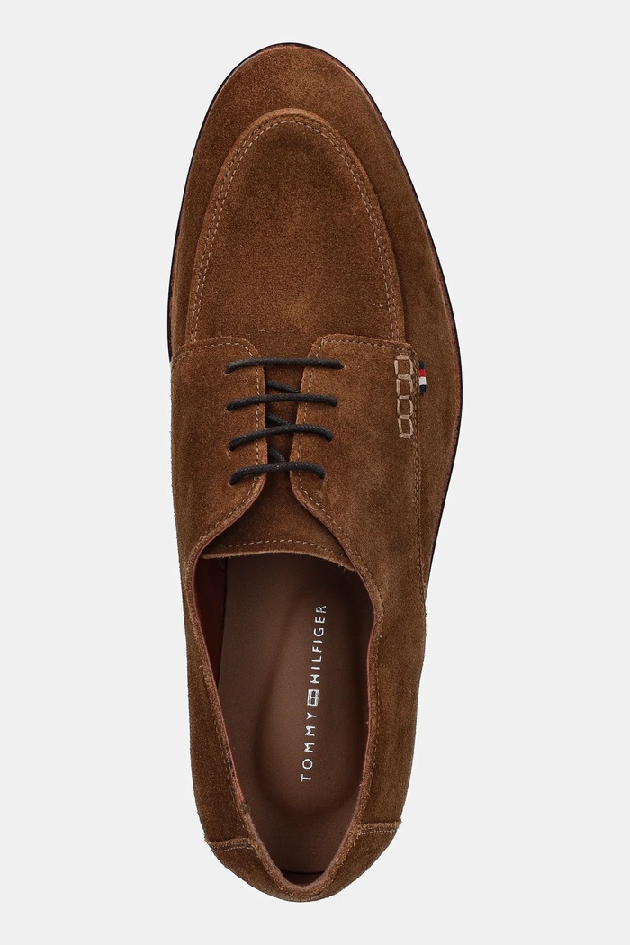 Semišové polobotky Tommy Hilfiger HILFIGER THUNIT SUEDE M TOE SHOE hnědá FM0FM05468