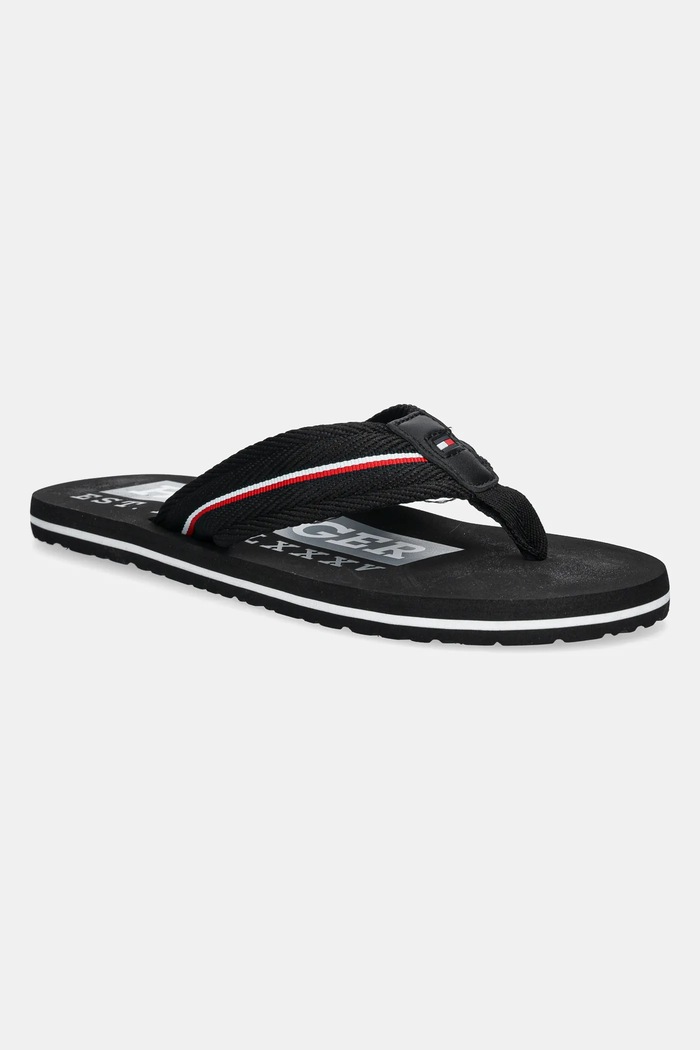 Tommy Hilfiger japonki CORPORATE HILFIGER BEACH SANDAL czarny FM0FM05436