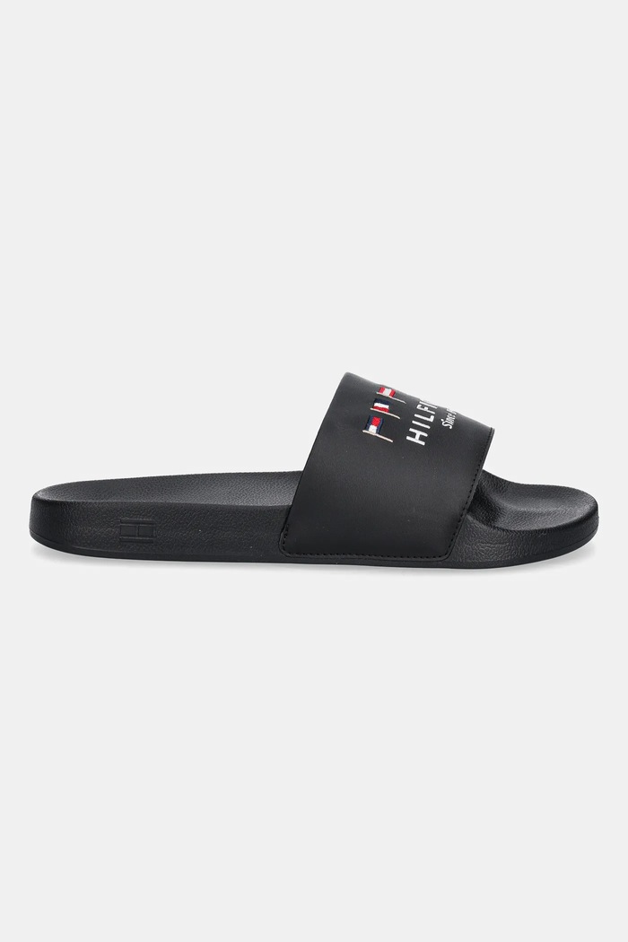Natikači Tommy Hilfiger HILFIGER FLAGS POOL SLIDE FM0FM05431 črna SS25