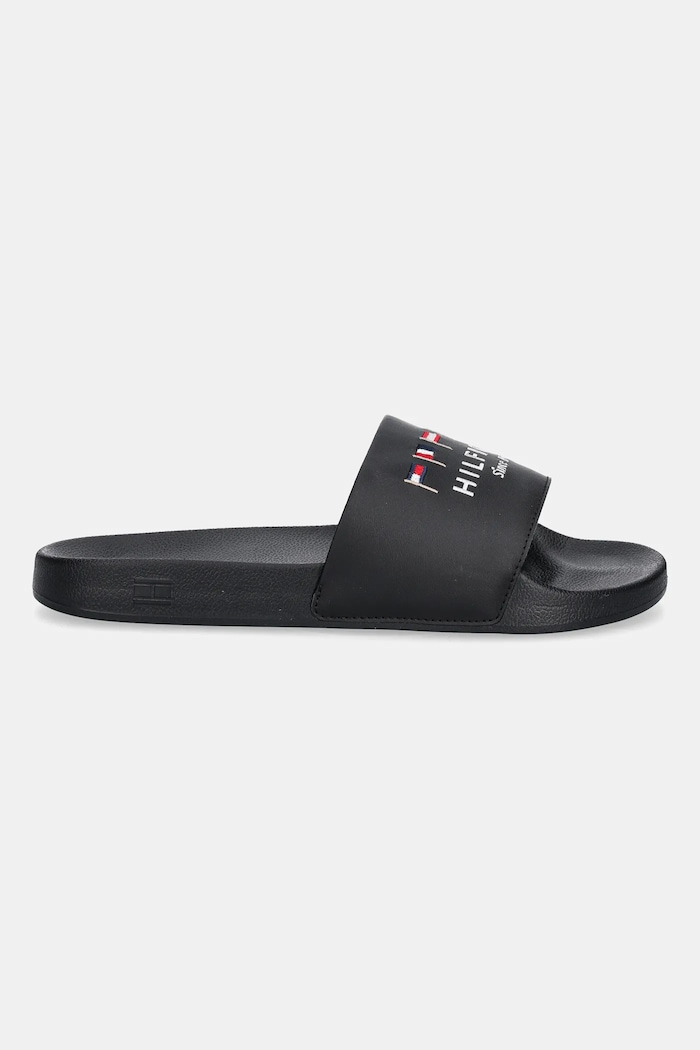 Natikači Tommy Hilfiger HILFIGER FLAGS POOL SLIDE FM0FM05431 črna SS25