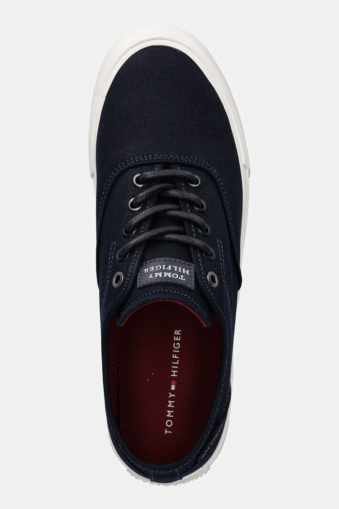 Tenisky Tommy Hilfiger TH HI VULC LOW OXFORD TWILL námořnická modř FM0FM05400