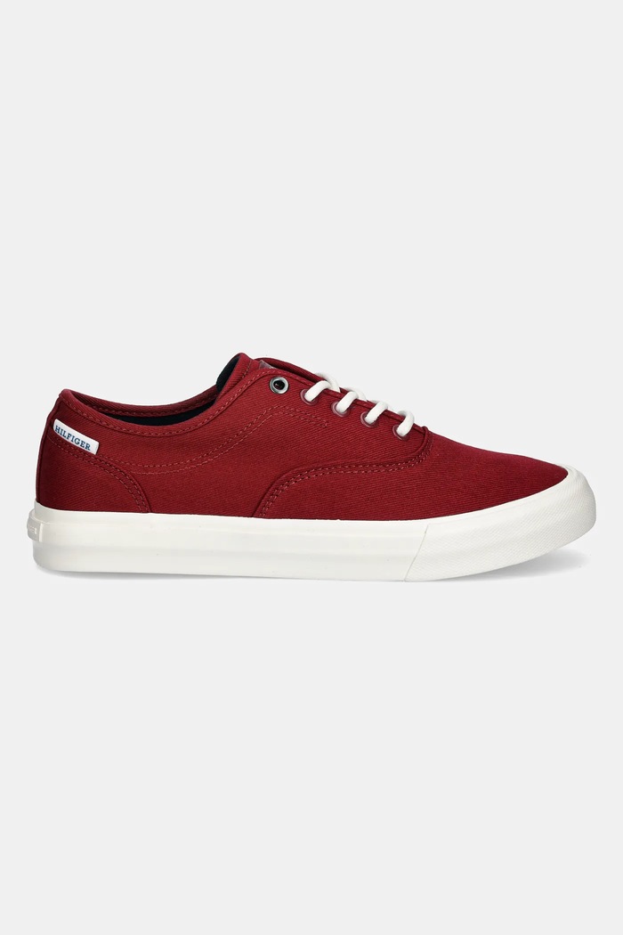 Teniske Tommy Hilfiger TH HI VULC LOW OXFORD TWILL FM0FM05400 bordo SS25
