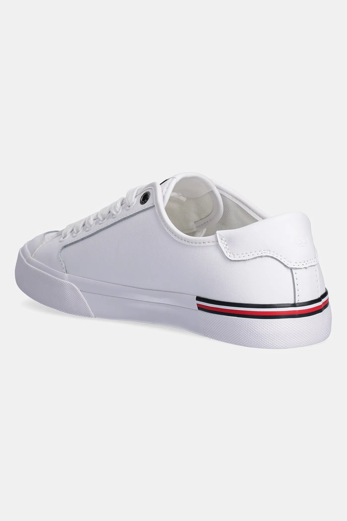 Boty Kožené sneakers boty Tommy Hilfiger CORE CORPORATE VULC LEATHER FM0FM05399 bílá