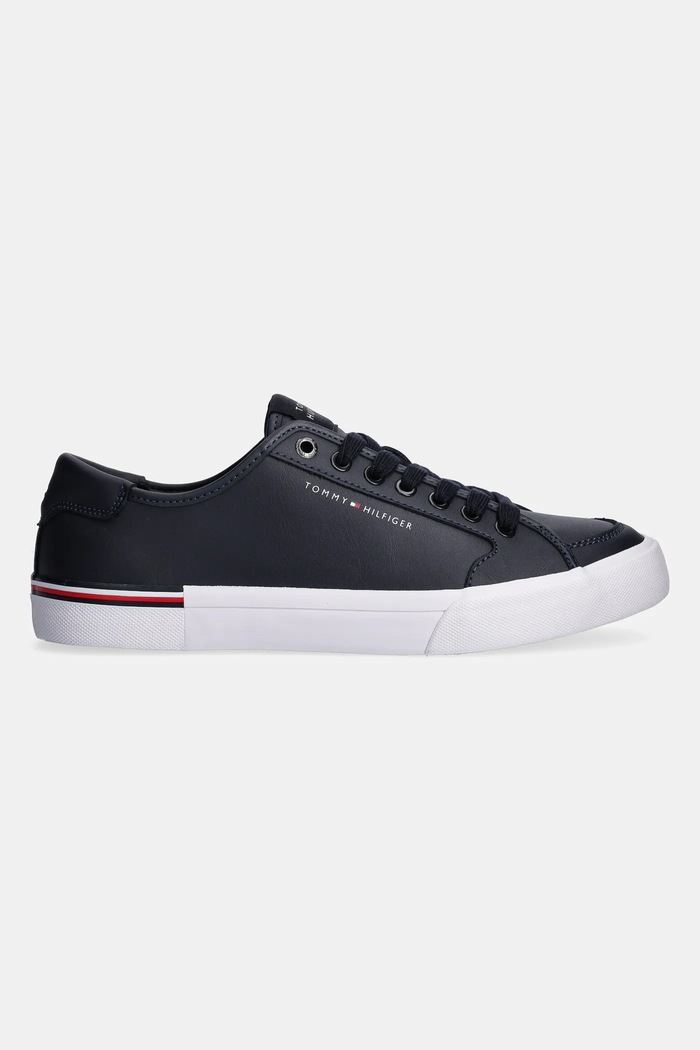Kožne tenisice Tommy Hilfiger CORE CORPORATE VULC LEATHER FM0FM05399 mornarsko plava SS25