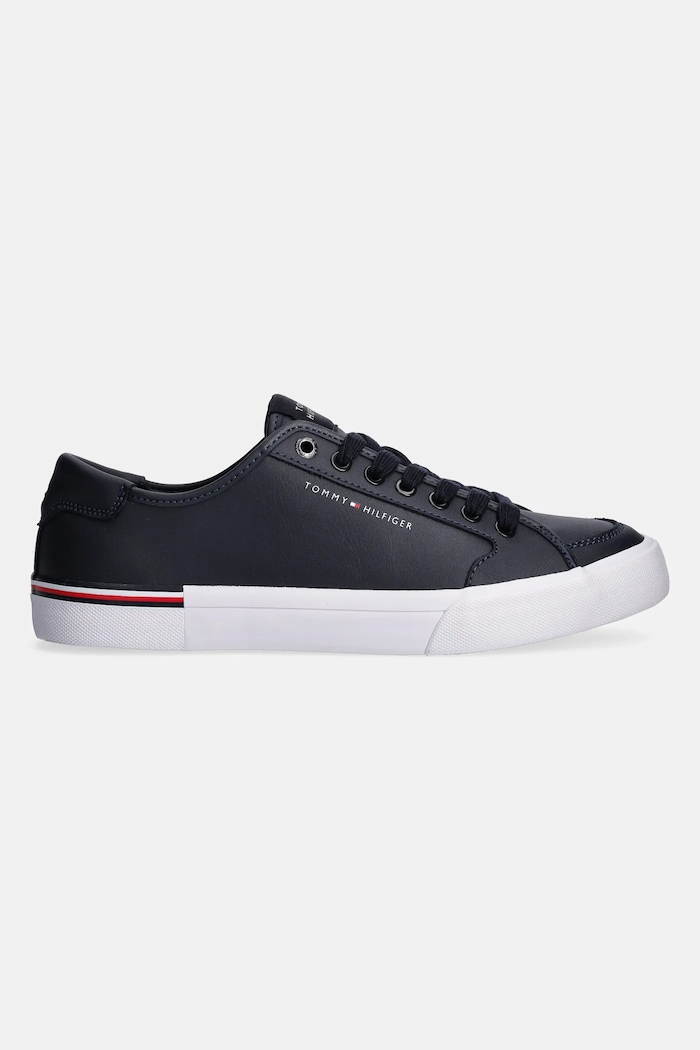 Kožne tenisice Tommy Hilfiger CORE CORPORATE VULC LEATHER FM0FM05399 mornarsko plava SS25