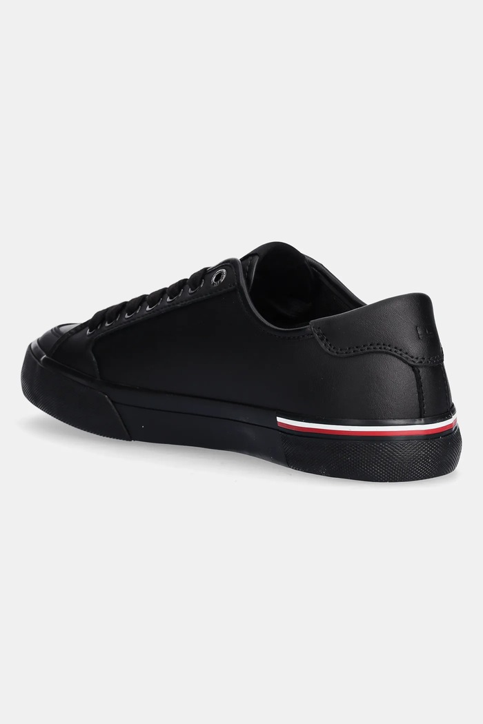 Boty Kožené sneakers boty Tommy Hilfiger CORE CORPORATE VULC LEATHER FM0FM05399 černá
