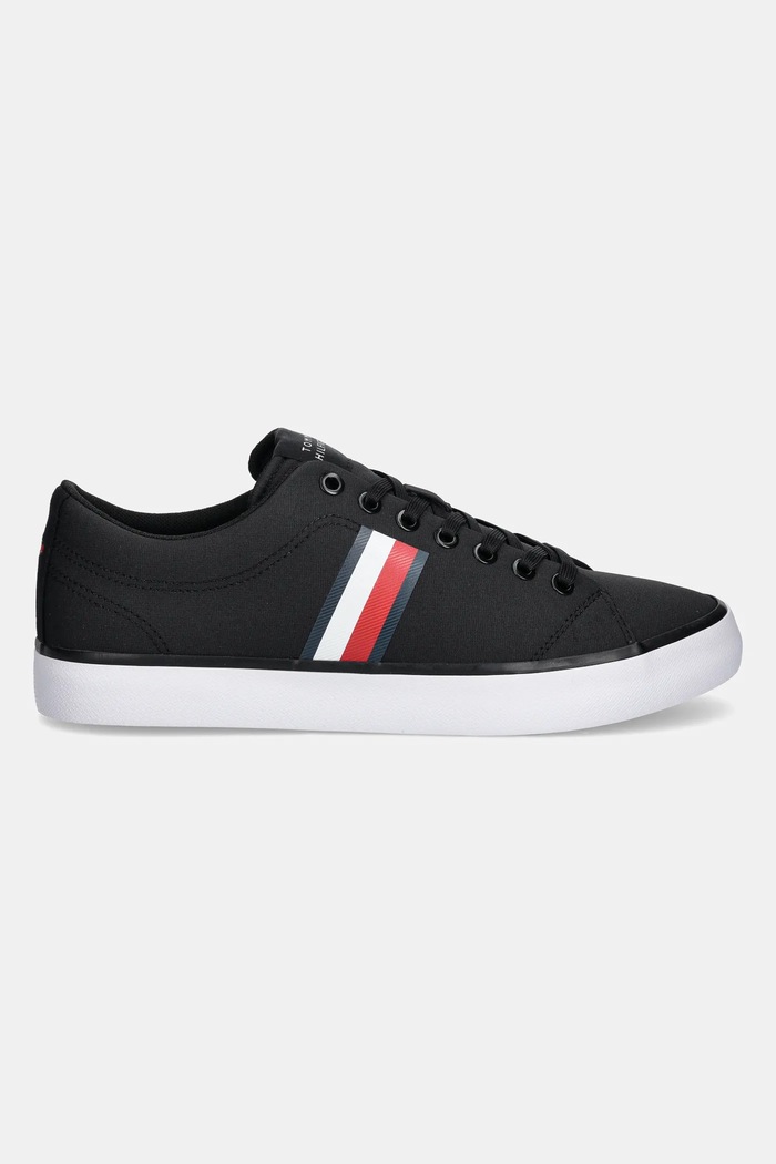 Πάνινα παπούτσια Tommy Hilfiger TH HI VULC LOW CORE STRIPES MESH FM0FM05393 μαύρο SS25