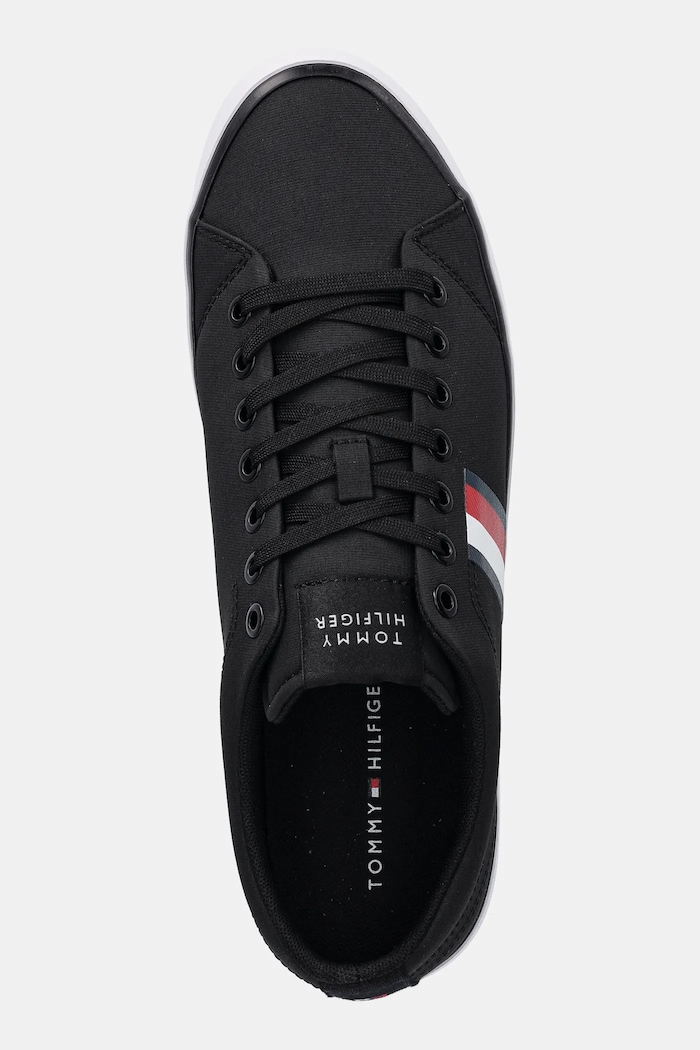 Πάνινα παπούτσια Tommy Hilfiger TH HI VULC LOW CORE STRIPES MESH μαύρο FM0FM05393