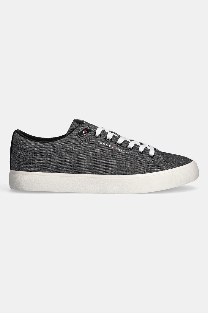 Tommy Hilfiger tenisi TH HI VULC LOW CORE CHAMBRAY FM0FM05389 negru SS25