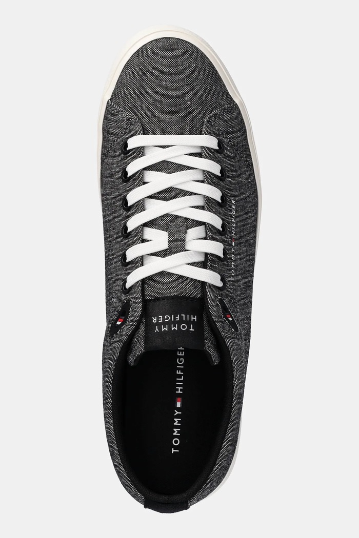 Tommy Hilfiger tenisi TH HI VULC LOW CORE CHAMBRAY negru FM0FM05389