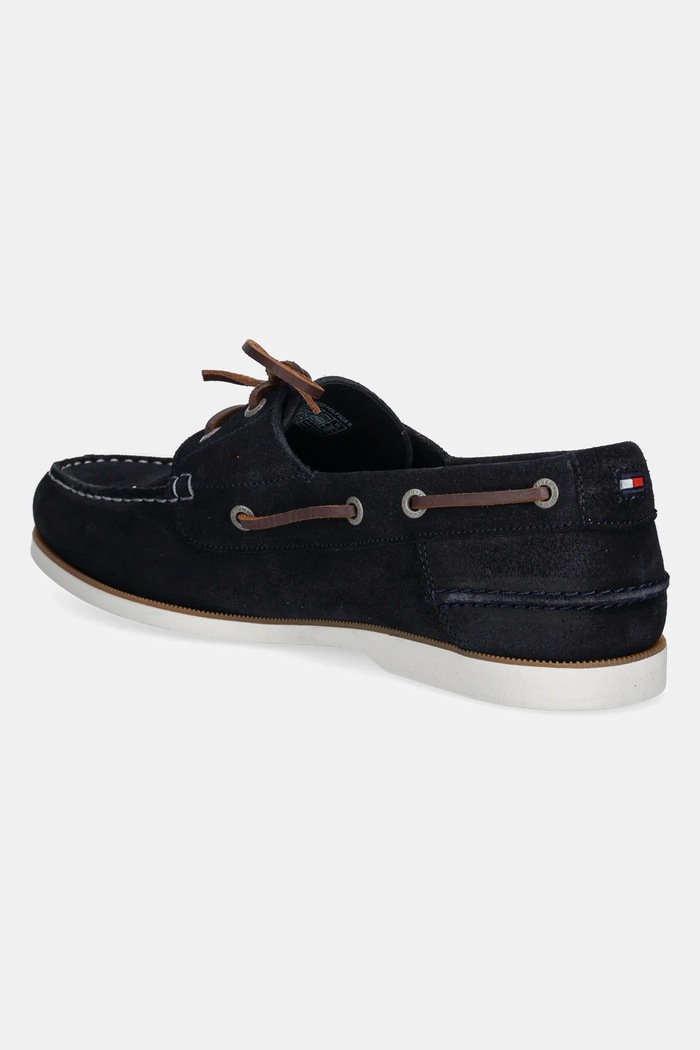 Obuwie Tommy Hilfiger mokasyny męskie zamszowe TH BOAT SHOE CORE SUEDE FM0FM05387 granatowy