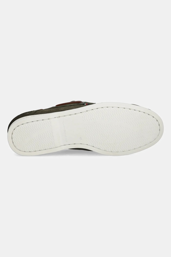 Tommy Hilfiger mokasyny męskie zamszowe TH BOAT SHOE CORE SUEDE FM0FM05387 zielony