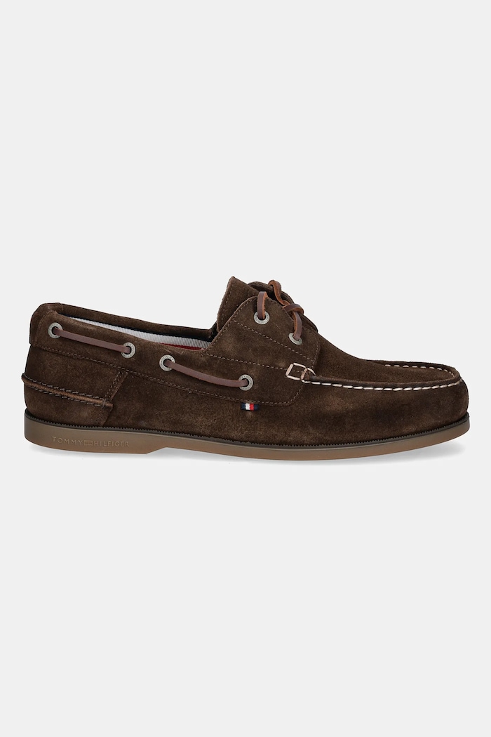 Tommy Hilfiger mokasíny pánske semišové TH BOAT SHOE CORE SUEDE FM0FM05387 hnedá SS26