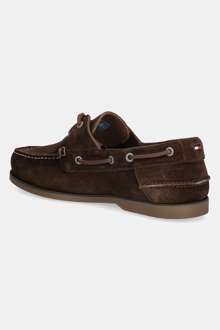 Obuv Tommy Hilfiger mokasíny pánske semišové TH BOAT SHOE CORE SUEDE FM0FM05387 hnedá