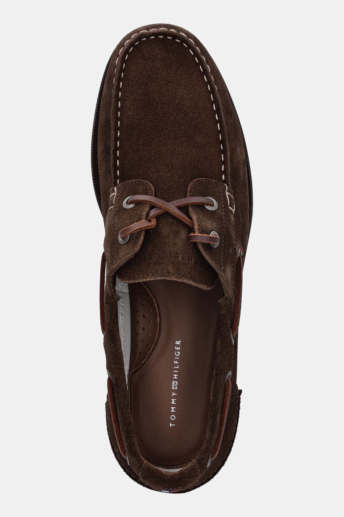 Tommy Hilfiger mokasíny pánske semišové TH BOAT SHOE CORE SUEDE hnedá FM0FM05387