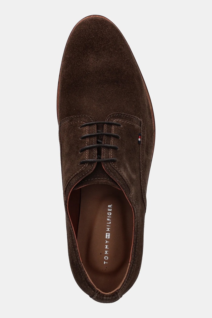 Σουέτ κλειστά παπούτσια Tommy Hilfiger HILFIGER THUNIT SUEDE SHOE καφέ FM0FM05377