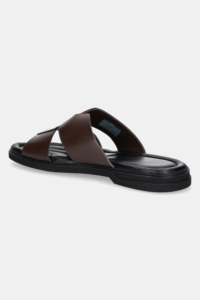 Cipők Tommy Hilfiger bőr papucs PREMIUM HILFIGER SLIPON LH SAND FM0FM05357 barna