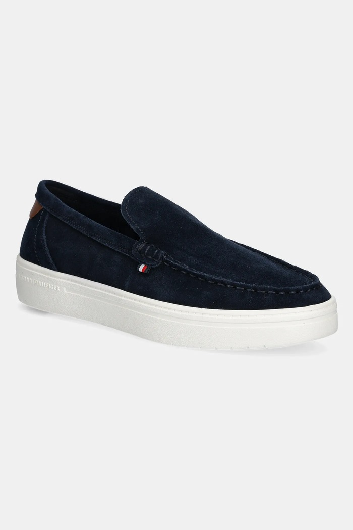 Tommy Hilfiger mokasyny zamszowe MODERN LIGHT HYBRID SUEDE LOAFER skóra zamszowa granatowy FM0FM05354