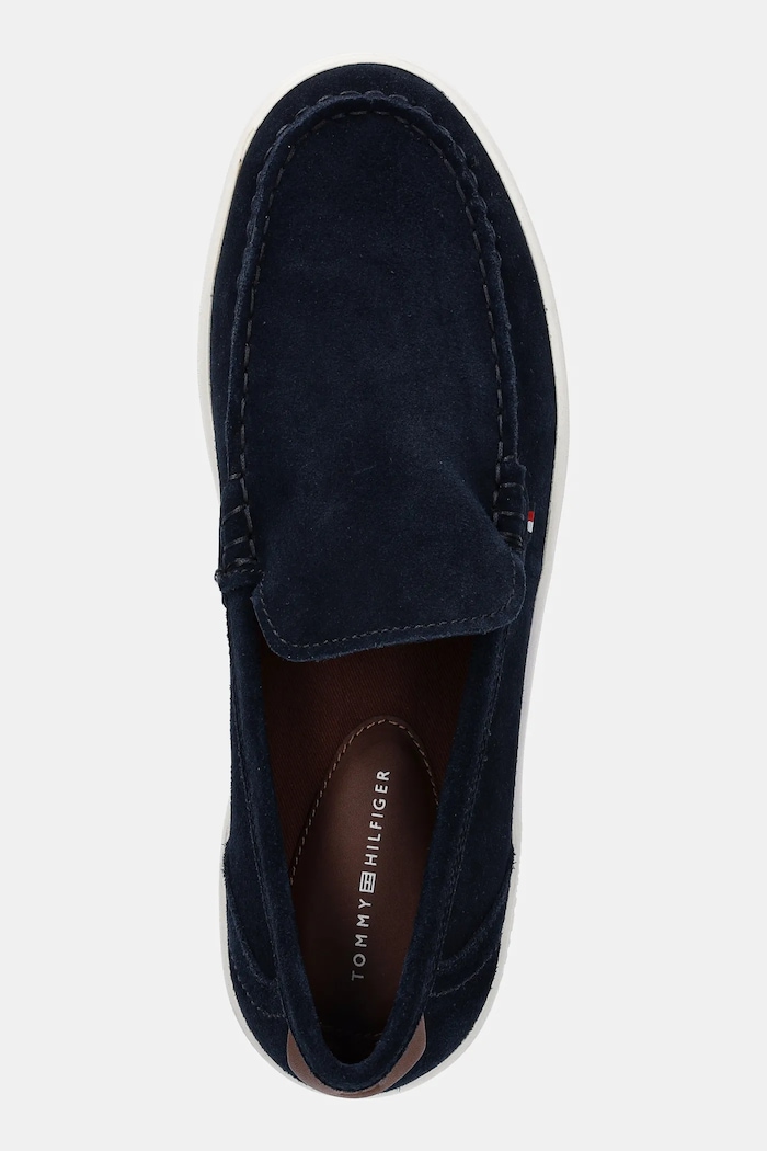 Tommy Hilfiger mokasyny zamszowe MODERN LIGHT HYBRID SUEDE LOAFER granatowy FM0FM05354