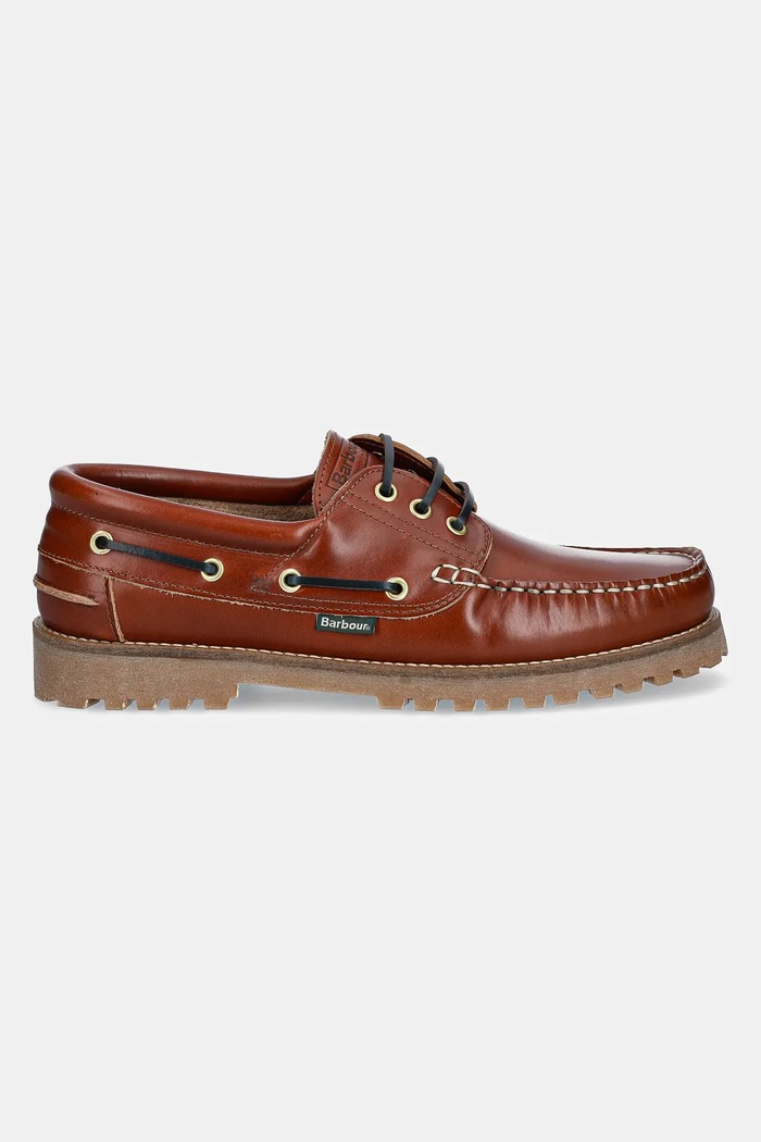 Кожени половинки обувки Barbour Deck MFO0795TA32 кафяв SS26