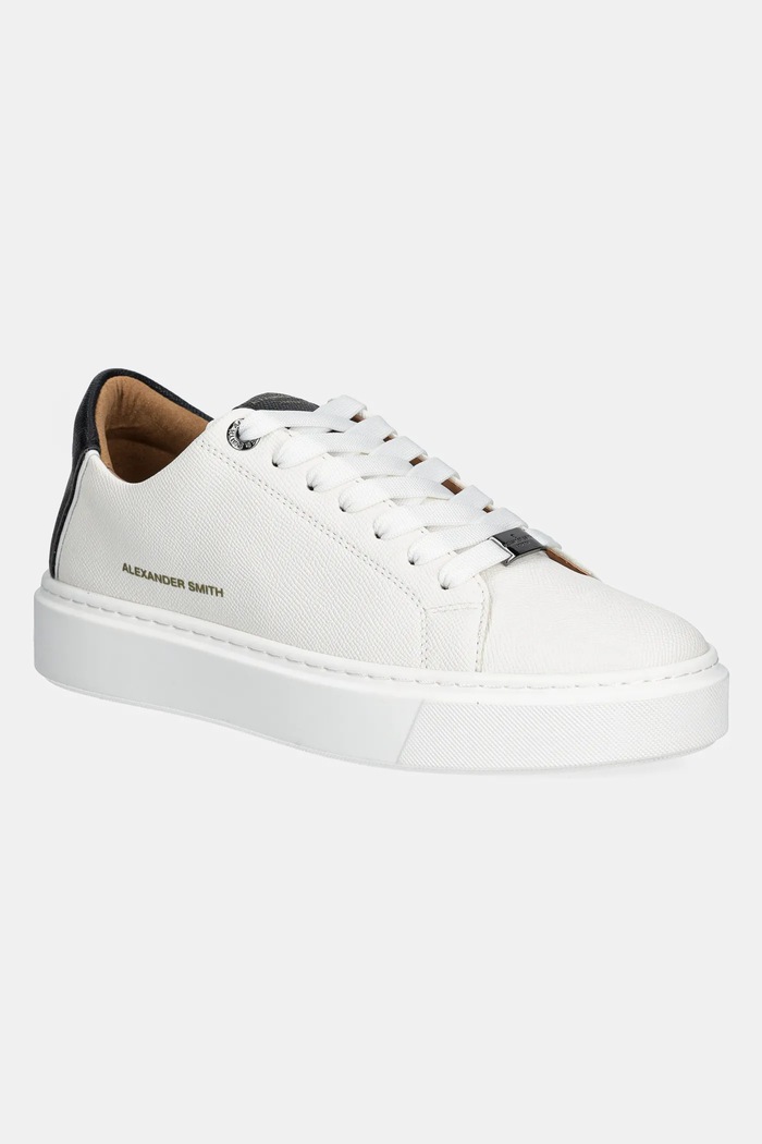 Sneakers boty Alexander Smith London přírodní kůže bílá ALBBLDM9066WBK