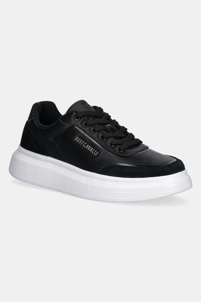 Just Cavalli sneakers din piele piele întoarsă negru 78QA3SBDZPA94899