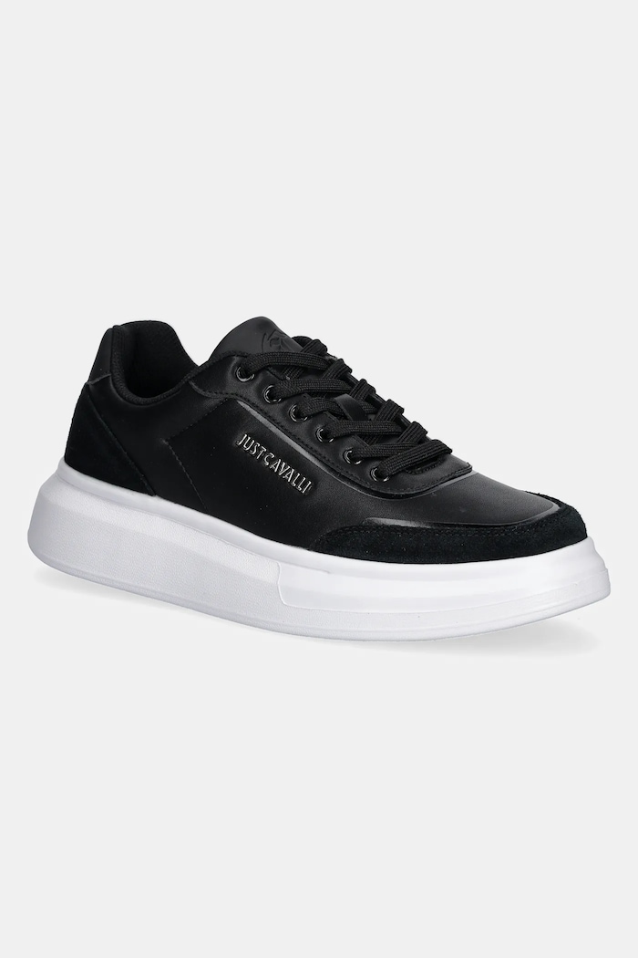 Just Cavalli sneakers din piele piele întoarsă negru 78QA3SBDZPA94899