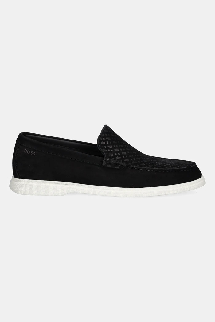 BOSS mokasyny zamszowe Sienne 50541738.001 czarny SS25