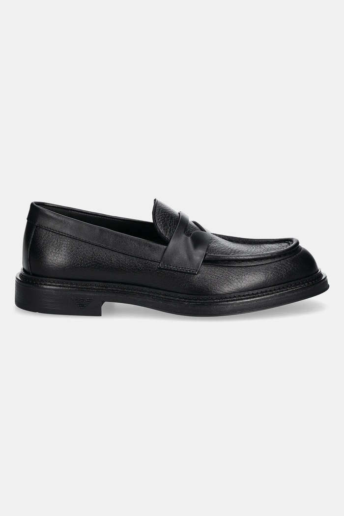 Emporio Armani mokasyny skórzane X4A190.XR207.K001 czarny SS25