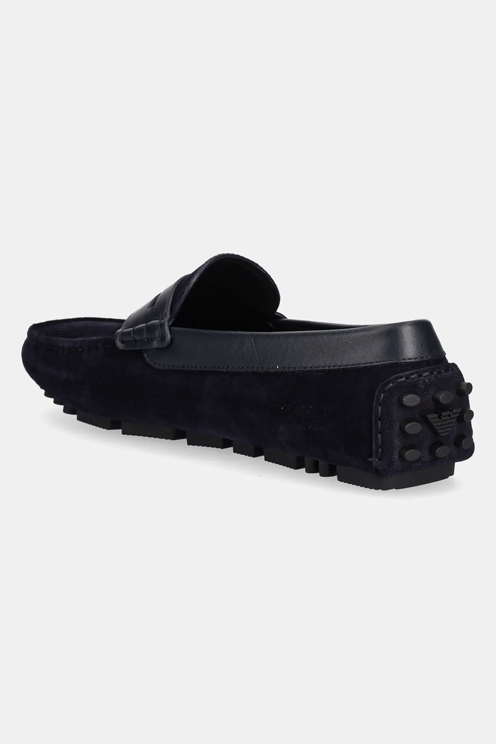 Obuwie Emporio Armani mokasyny nubukowe X4B152.XR350.S440 granatowy
