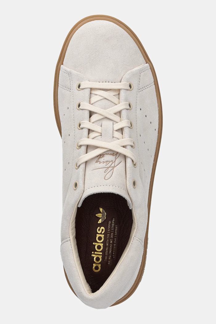 adidas Originals sneakers din piele intoarsă Stan Smith Freizeit bej JH7411