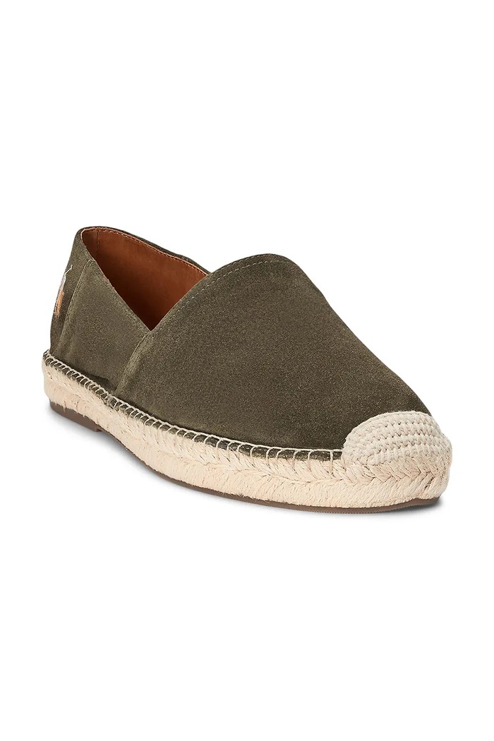 Semišové espadrilky Polo Ralph Lauren Cevio Slip 803961282002.301 zelená SS25