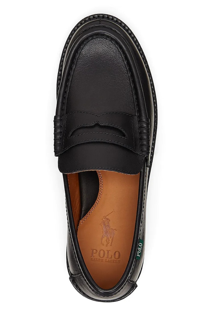 Δερμάτινα μοκασίνια Polo Ralph Lauren Jett Penny μαύρο 803961420001.001