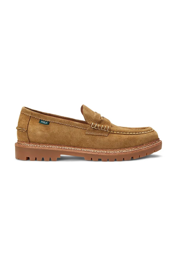 Велурени мокасини Polo Ralph Lauren Jett Penny ежедневен бежов 803961421002.270