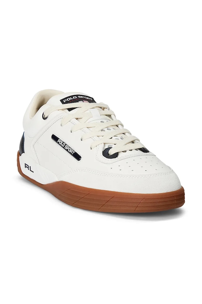 Usnjene superge Polo Ralph Lauren Ps 150 809961160001.100 bela SS25