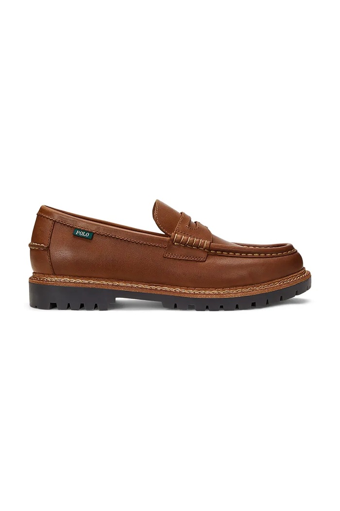 Δερμάτινα μοκασίνια Polo Ralph Lauren Jett Penny casual καφέ 803961420002.200