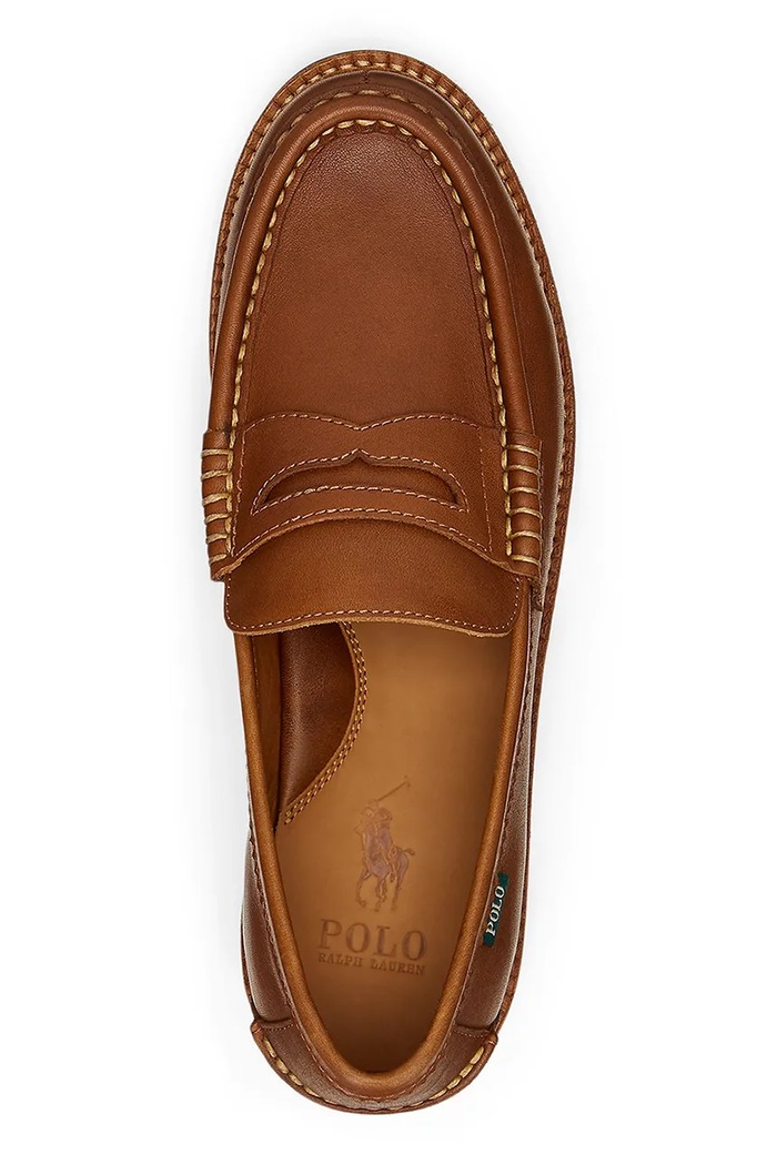 Δερμάτινα μοκασίνια Polo Ralph Lauren Jett Penny καφέ 803961420002.200