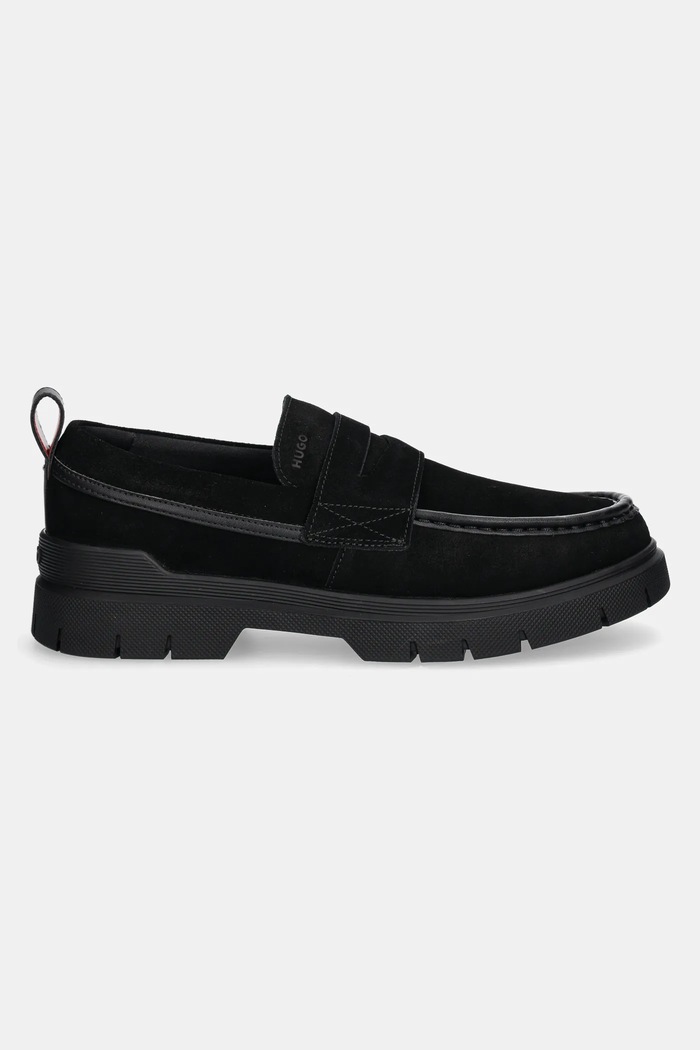 HUGO mokasyny zamszowe Ryan 50541827.001 czarny SS25