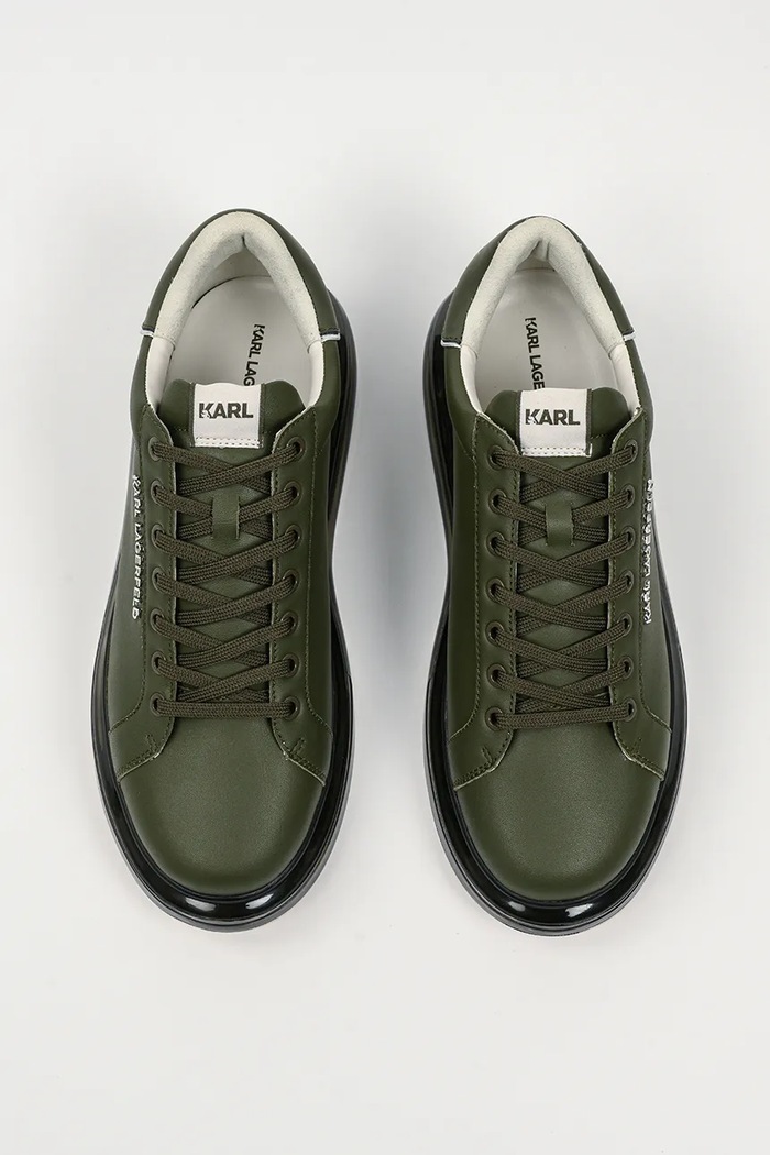 Karl Lagerfeld sneakersy skórzane KAPRI zielony KL52627.2KK
