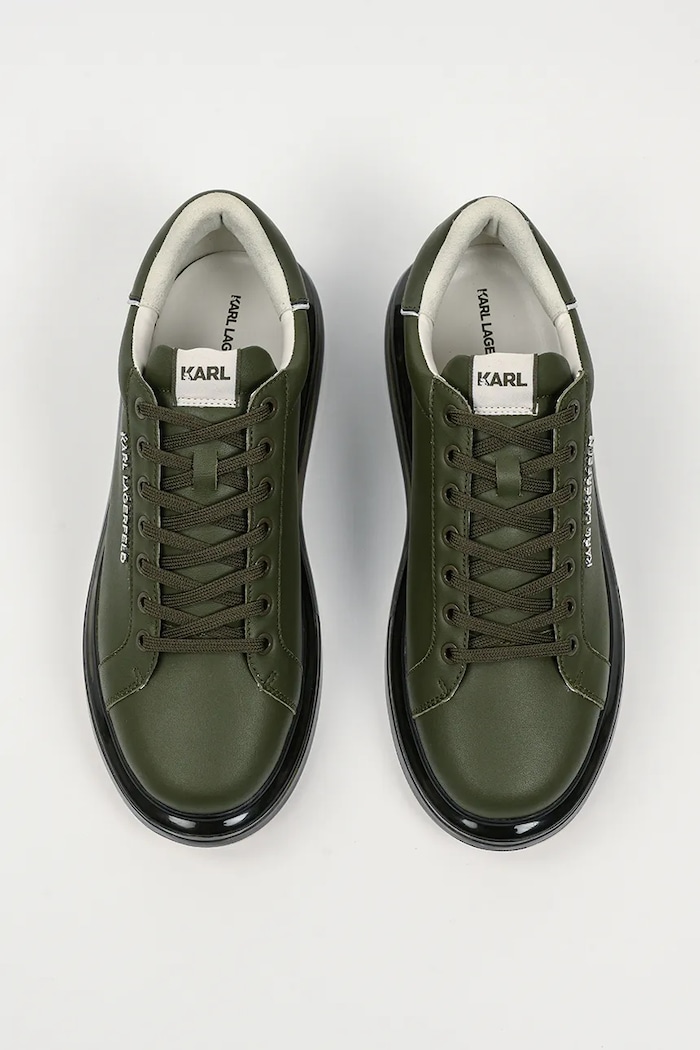 Karl Lagerfeld sneakersy skórzane KAPRI zielony KL52627.2KK