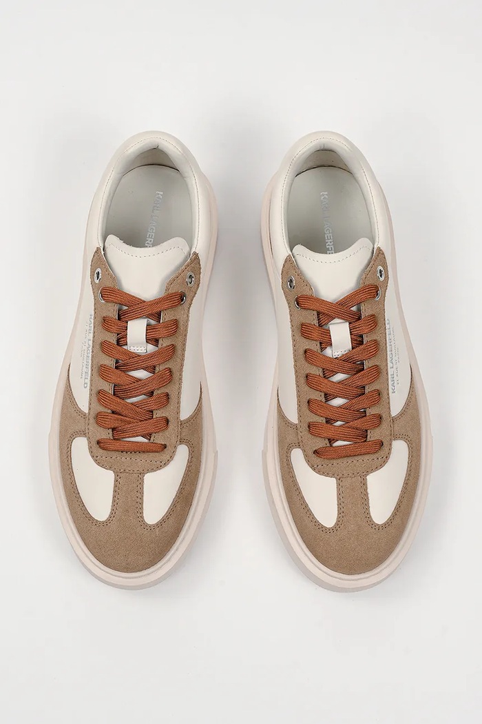 Karl Lagerfeld sneakersy skórzane MAXI KUP RSG beżowy KL52235.3T8
