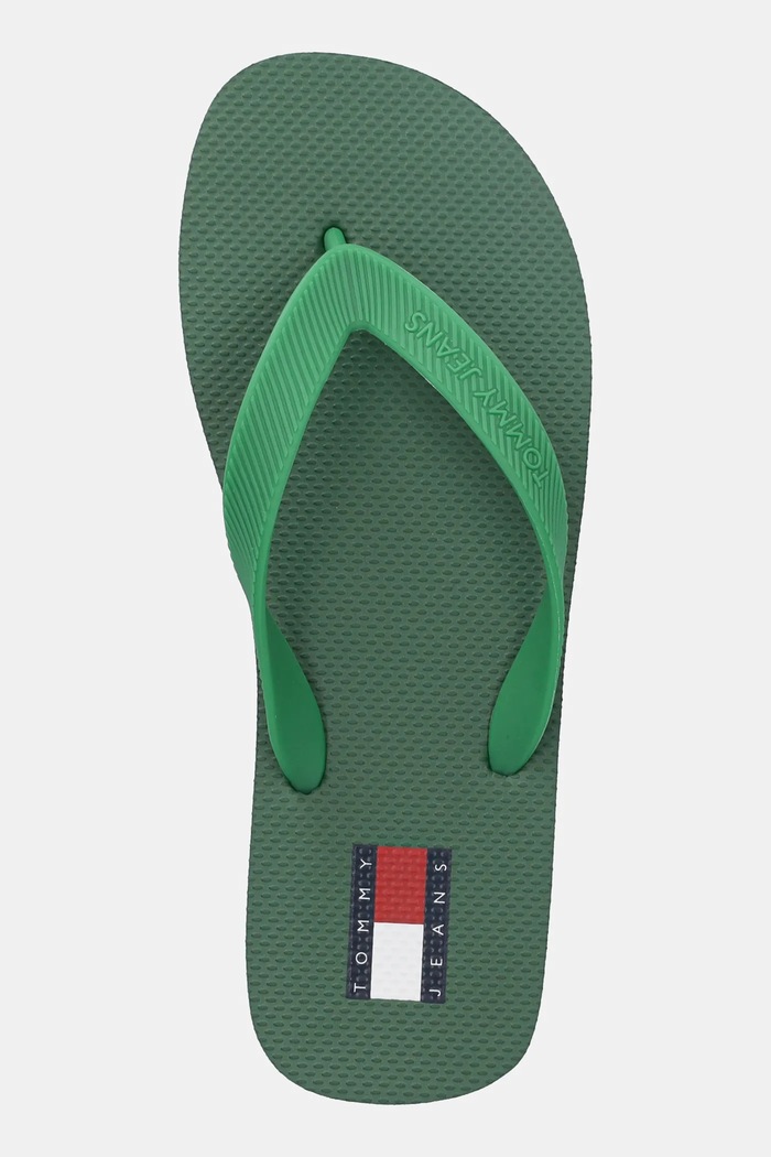 Žabky Tommy Jeans BEACH SANDAL zelená EM0EM01560