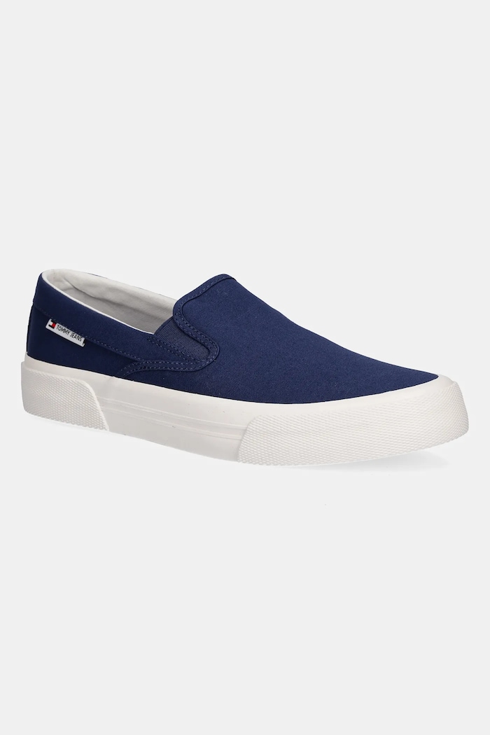 Teniske Tommy Jeans SLIP ON CANVAS COLOR Prijazno od planeta mornarsko modra EM0EM01544