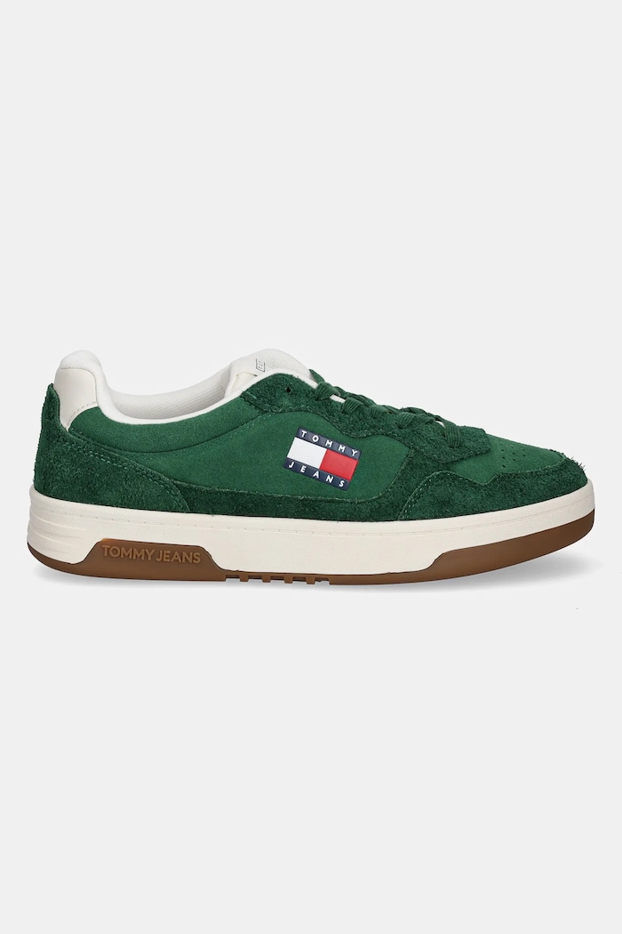 Tommy Jeans sneakersy zamszowe CUPSOLE SUEDE EM0EM01568 zielony SS25