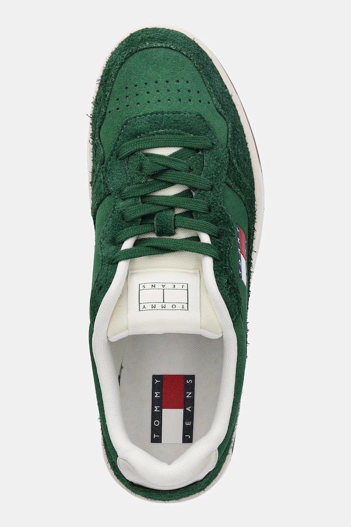 Tommy Jeans sneakersy zamszowe CUPSOLE SUEDE zielony EM0EM01568