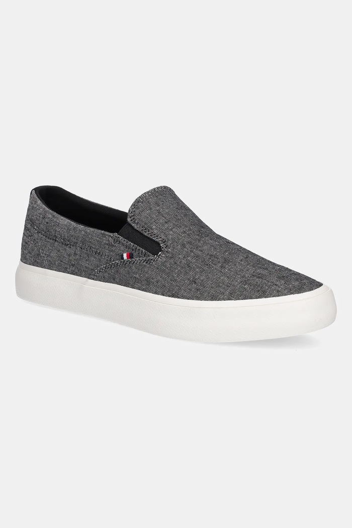 Πάνινα παπούτσια Tommy Hilfiger TH HI VULC LOW SLIP ON CH slip on μαύρο FM0FM05390