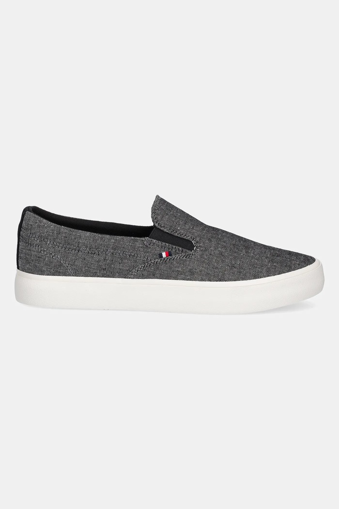Πάνινα παπούτσια Tommy Hilfiger TH HI VULC LOW SLIP ON CH FM0FM05390 μαύρο SS25
