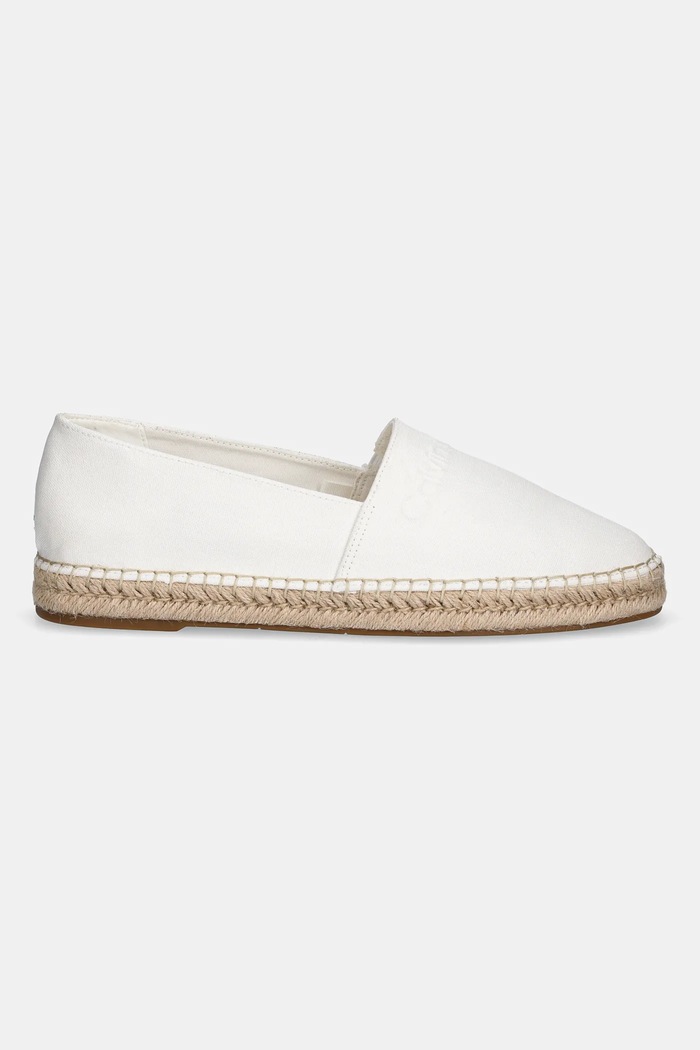 Espadrilky Calvin Klein ESPADRILLE CV LOGO HM0HM01808 bílá SS25