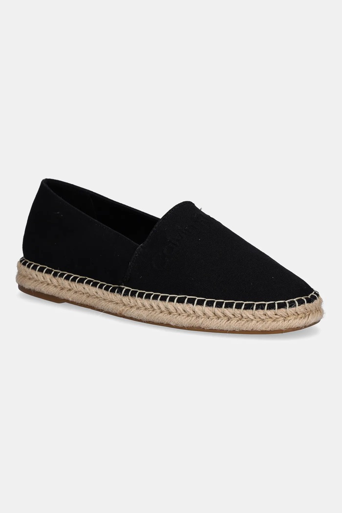 Espadrile Calvin Klein ESPADRILLE CV LOGO tekstil crna HM0HM01808