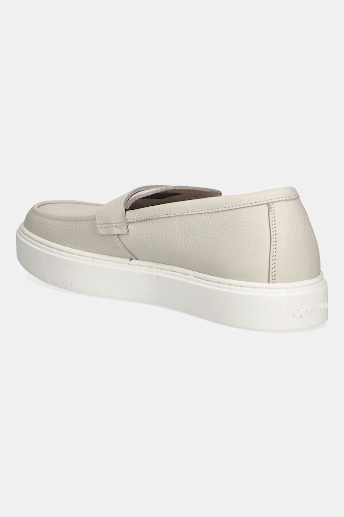 Obuwie Calvin Klein mokasyny skórzane MOCCASIN LTH UNLINED HM0HM01813 beżowy